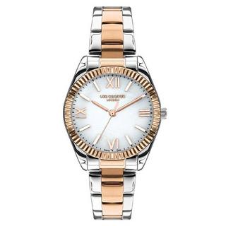 Buy Lee cooper watch for women, analog, 32 mm, metal strap, lc07459. 520 – silver/rose gold in Kuwait
