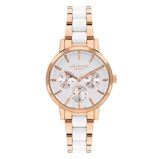 Buy Lee cooper watch for women, multi-function, 33. 2 mm, metal strap, lc07929. 430 – white... in Kuwait