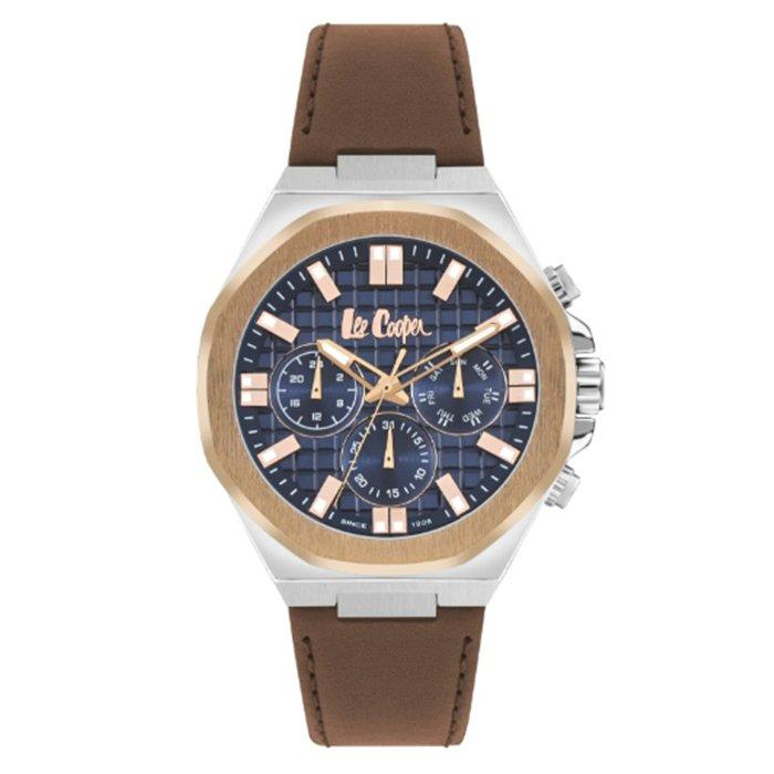 Lee Cooper Watch for Men, Multi-Function, 46 mm, Leather Strap, LC07983.594 – Dark Brown