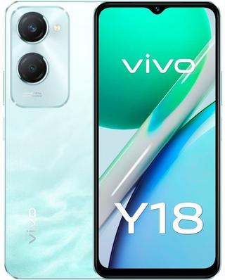 Buy Vivo y18 phone, 6. 56-inch, 128gb, 6gb ram, 50mp - aqua blue in Kuwait