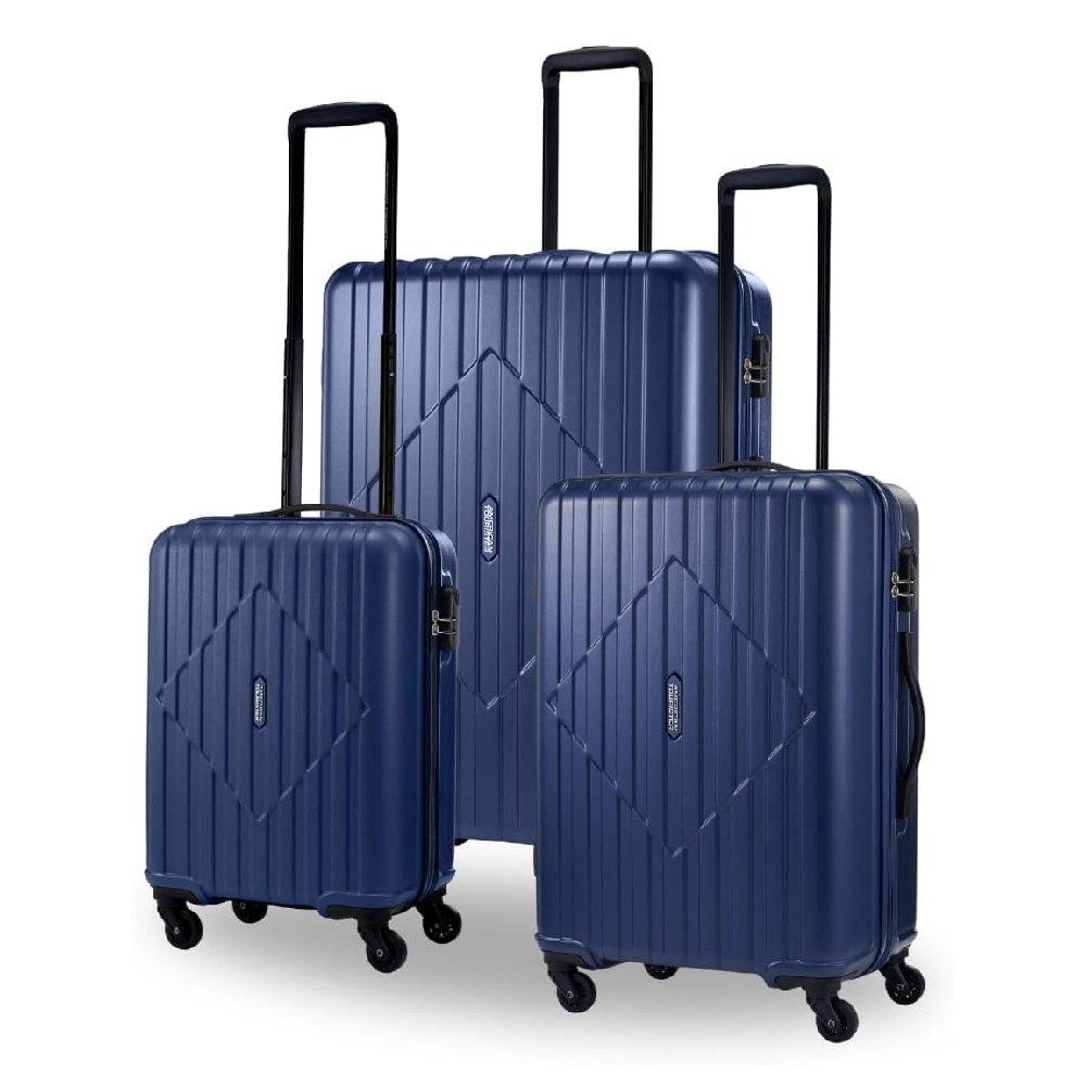 American Tourister Skytrac  Hard Trolley Luggage Set of 3, 55+68+78CM, with Clutch Bag, HZ9X41004C - Hard Navy