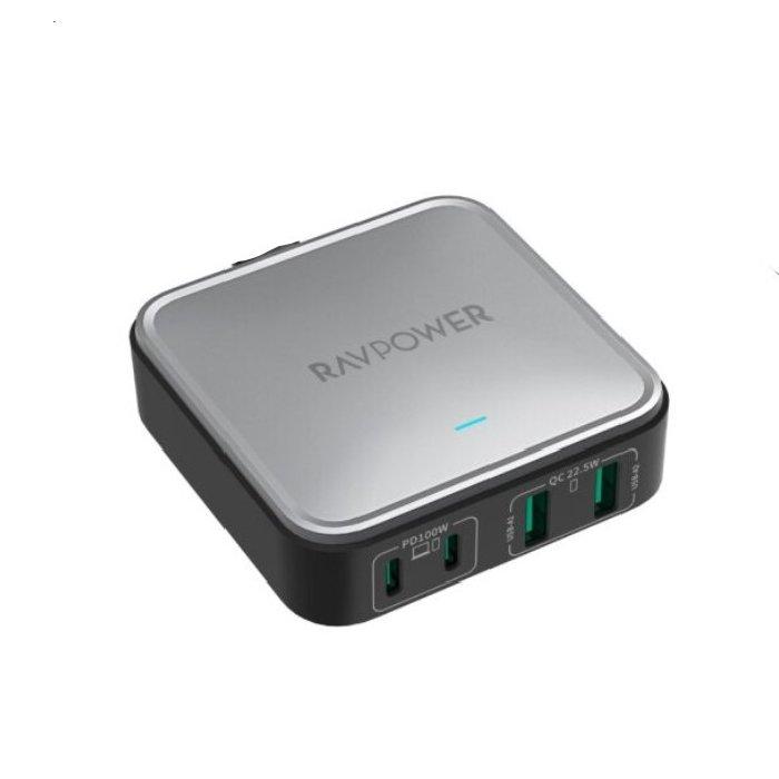 Ravpower 4-port Portable Desktop Charger, 100W, RP-PC1042 - Black