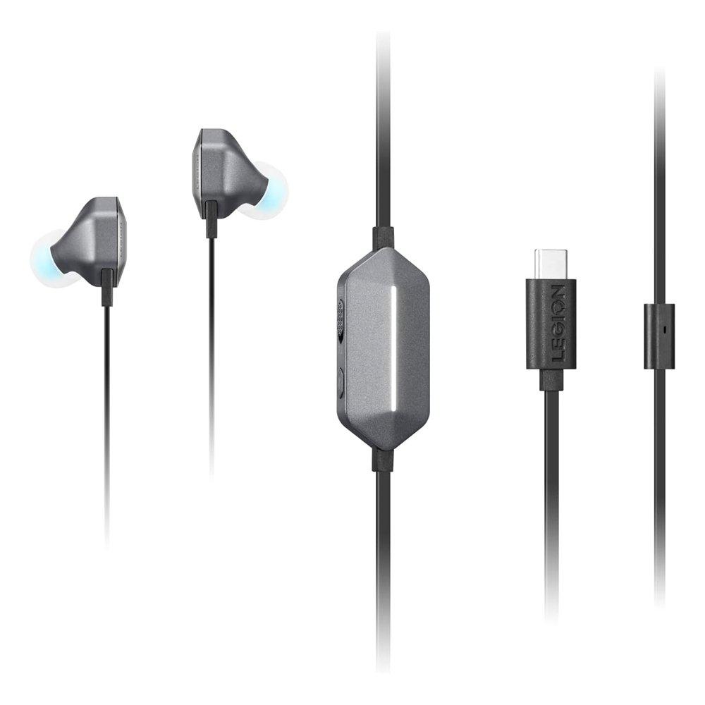 Lenovo Legion  Gaming in-Ear Headphones with USB-C E510-7.1 Surround Sound, GXD1N40797- Grey