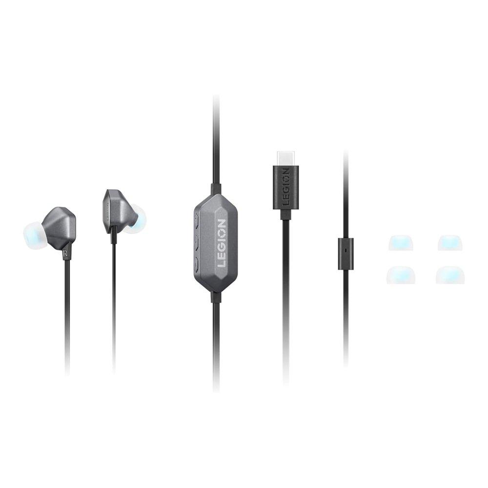 Lenovo Legion  Gaming in-Ear Headphones with USB-C E510-7.1 Surround Sound, GXD1N40797- Grey