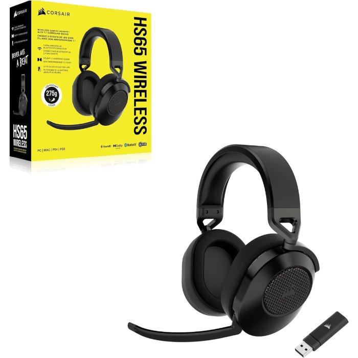 CORSAIR HS65 Wireless 7.1 Surround Gaming Headset, CA-9011285-AP2 - Black