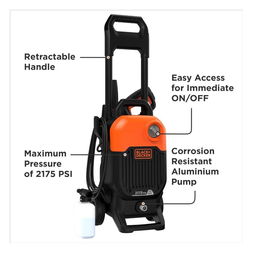 BLACK+DECKER 200W 150 Bar / 2100 PSI Pressure Washer BEPW2000-B5