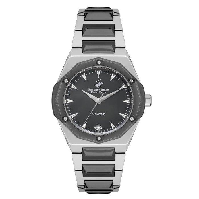 Buy Beverly hills polo women's watch, analog, metal strap, 35mm, bp3561x. 350 - silver/black in Kuwait