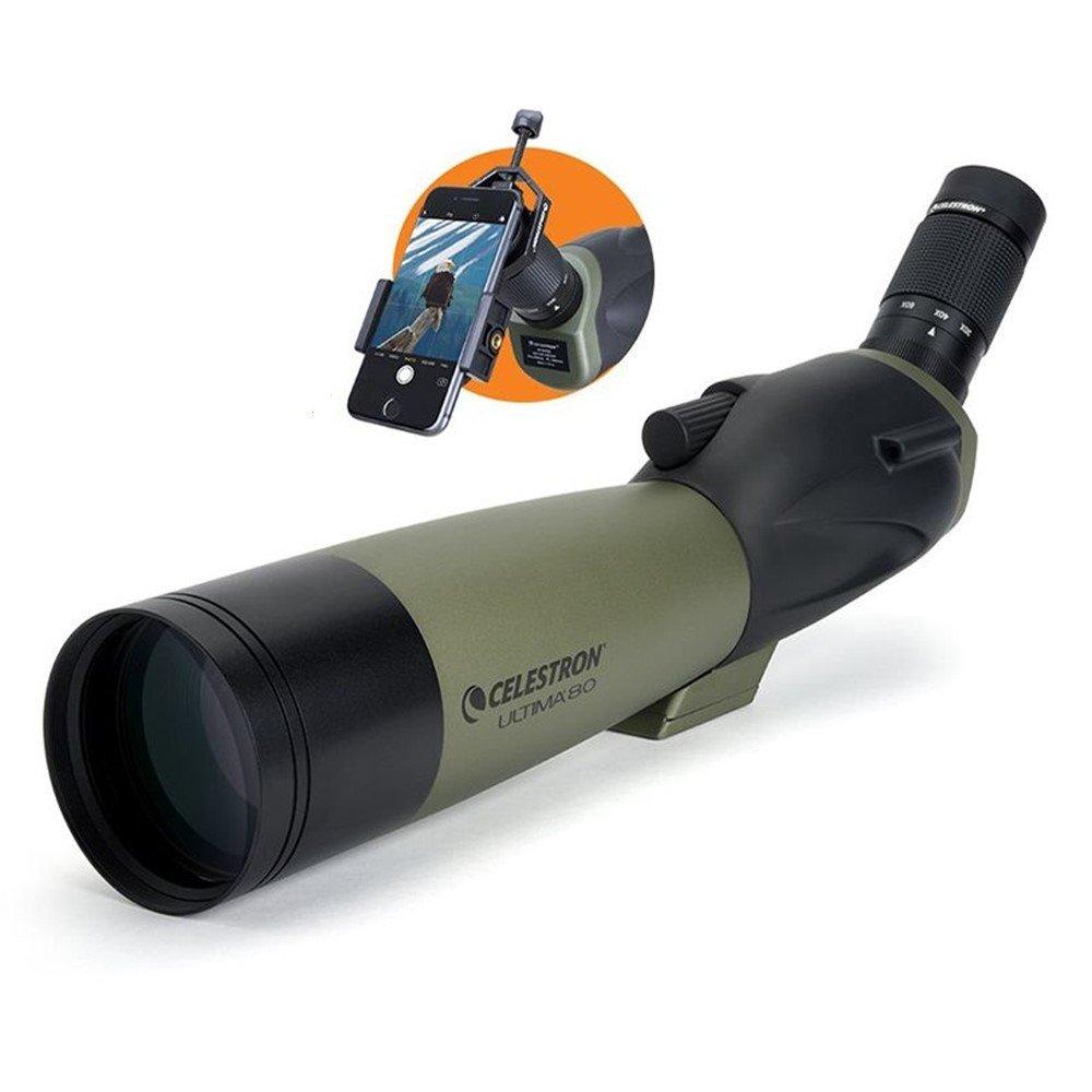 Buy Celestron ultima 20-60x80mm angled zoom spotting scope with smartphone adapter, cel-523... in Kuwait