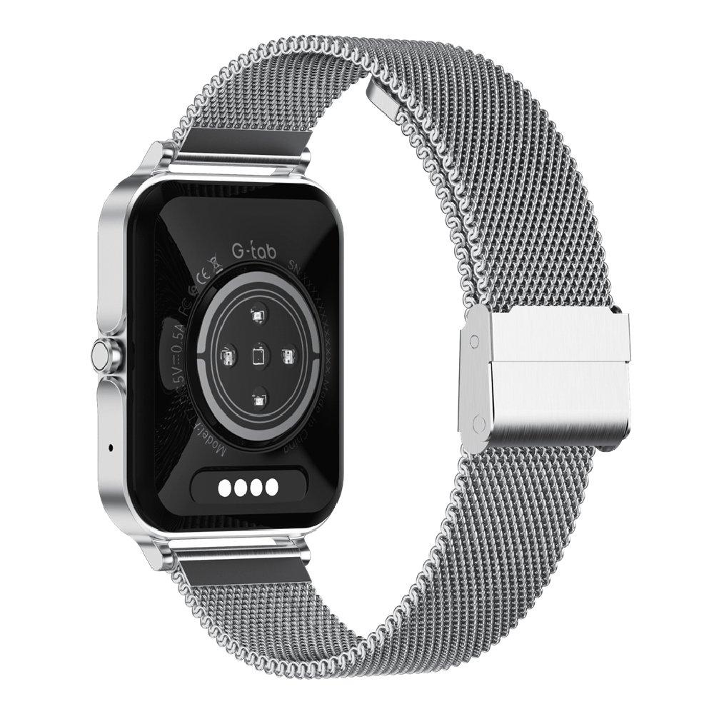 G-tab Smart Watch FT7, 1.78-inch, Metal Strap - Silver