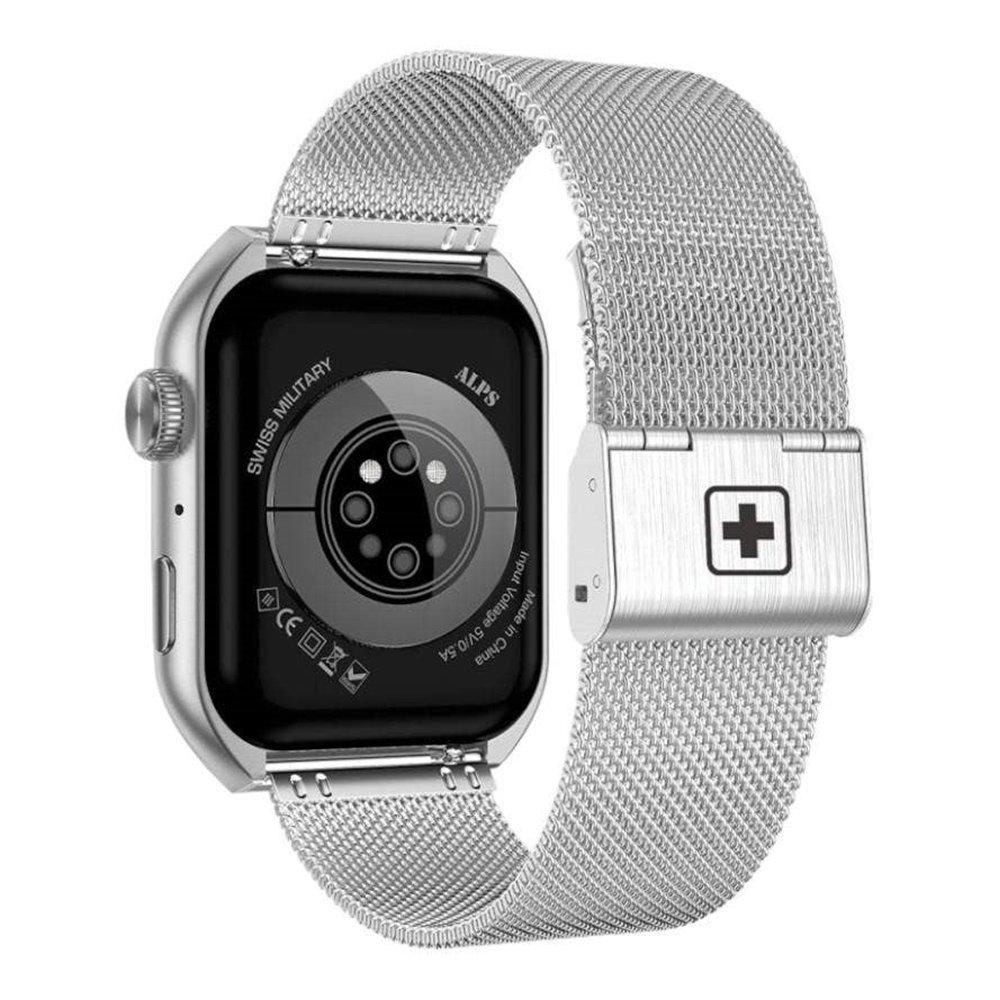 Swiss Military Alps 3 Smart Watch, Steel Strap, 1.96-inch AMOLED Display – Silver
