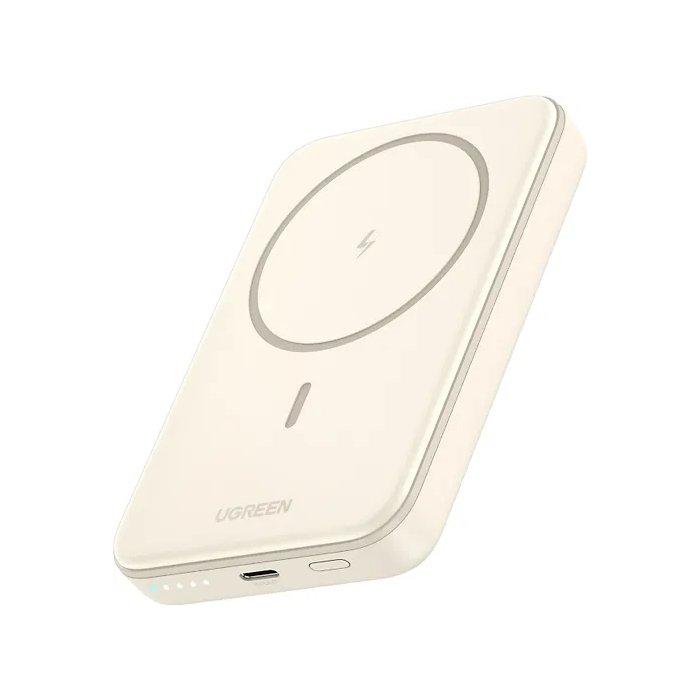 باور بانك يوجرين مغناطيسي لاسلكي بقوة 15 واط، 10000 مللي أمبير في الساعة، PB561 - بيج