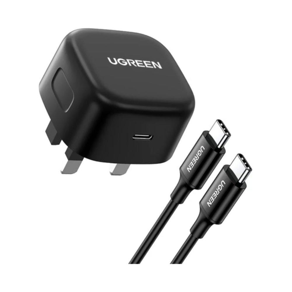 Ugreen PD 25W Fast Charger + USB Cable UK, CD250 - Black