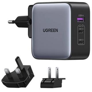 Buy Ugreen nexode 65w gan usb c wall charger, 3 ports, cd296 - black in Kuwait