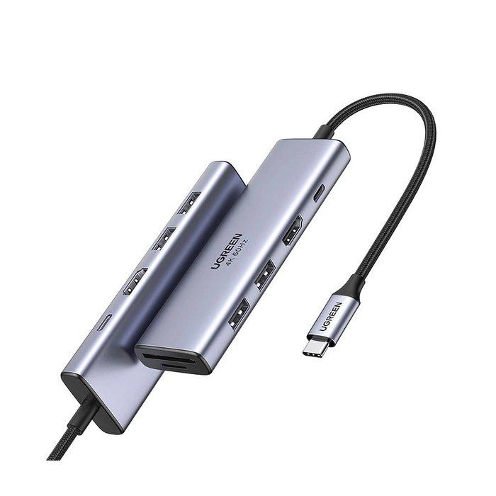 UGREEN 6 in 1 Multifunctional USB Hub, CM511 - Grey