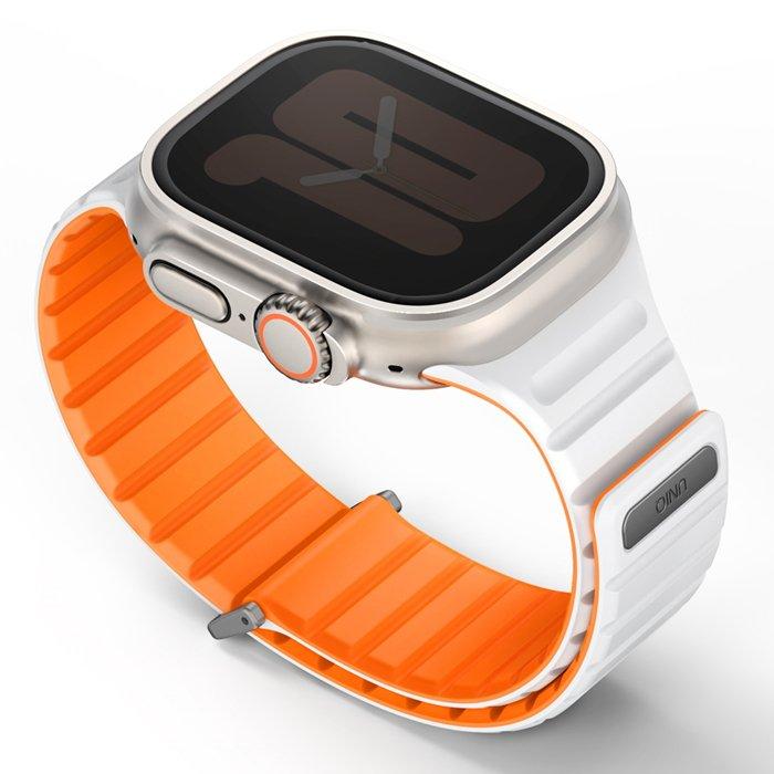 Uniq Revix Evo Reversible Strap for Apple Watch 49/45/44/42mm, 49MM-REVEAORGWHT – Orange/White