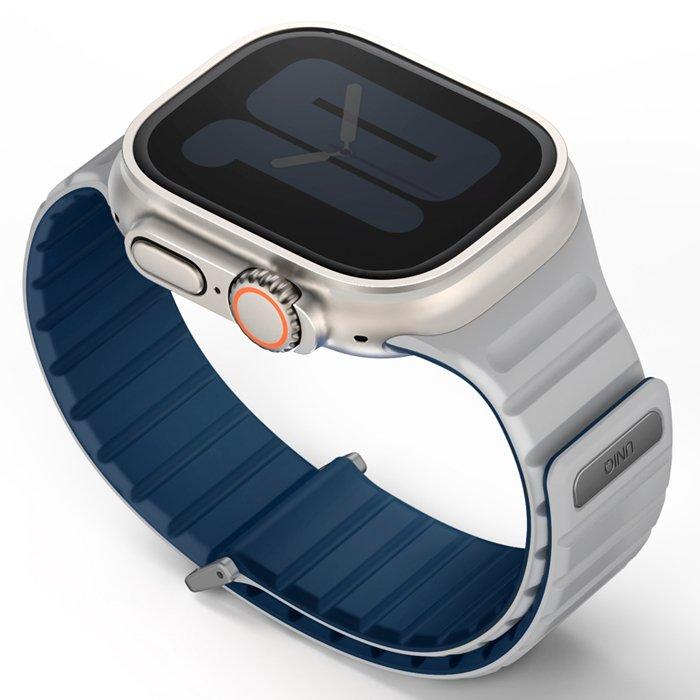 Uniq Revix Evo Reversible Strap for Apple Watch 49/45/44/42mm, 49MM-REVERBLUCHK – Royal Blue/Chalk