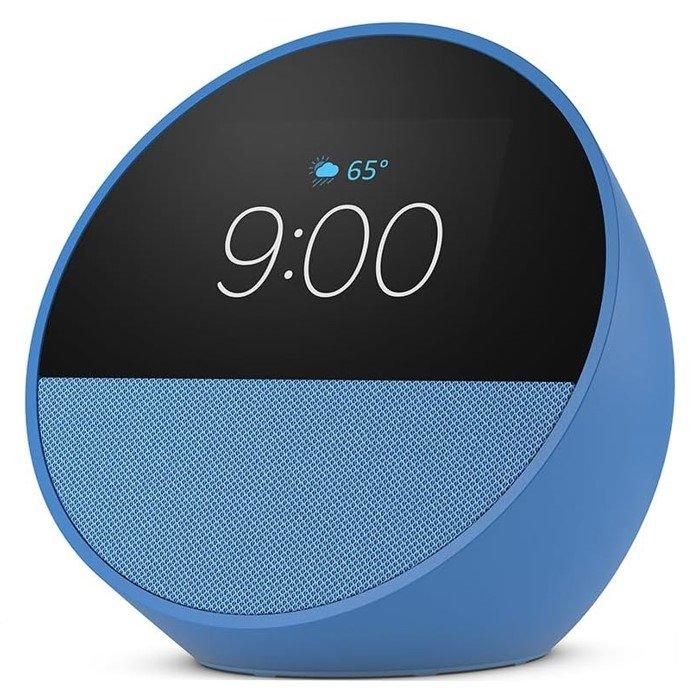 Buy Amazon echo spot smart alarm clock with vibrant sound + alexa, b0bfc8dr7c - blue in Kuwait