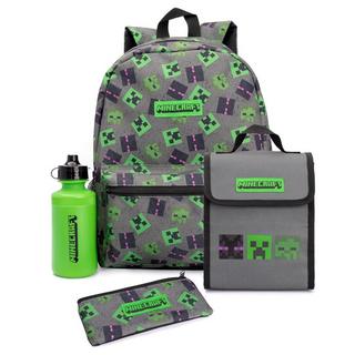 Buy Vanilla underground minecraft 4 piece lunch bag backpack set, a54630 - grey in Kuwait