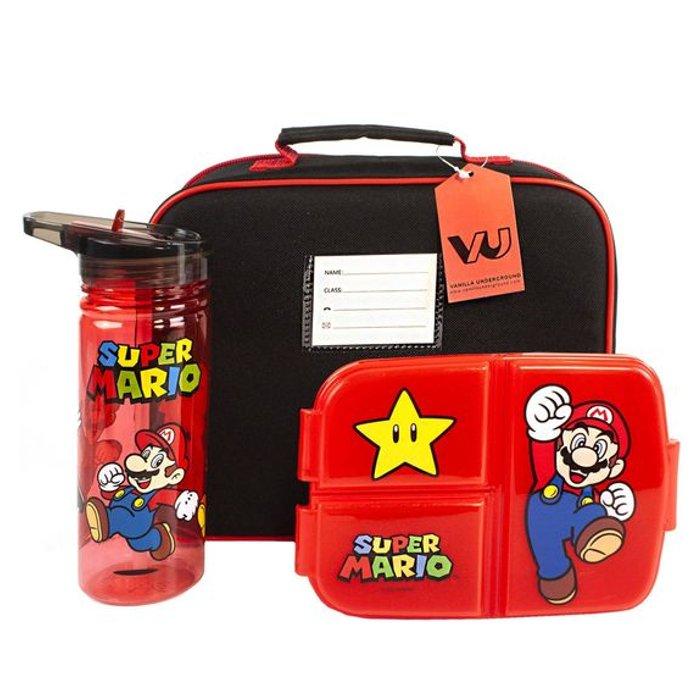 Vanilla Underground Super Mario Kids 3 Piece Lunch Bag Set, A53967 - Red