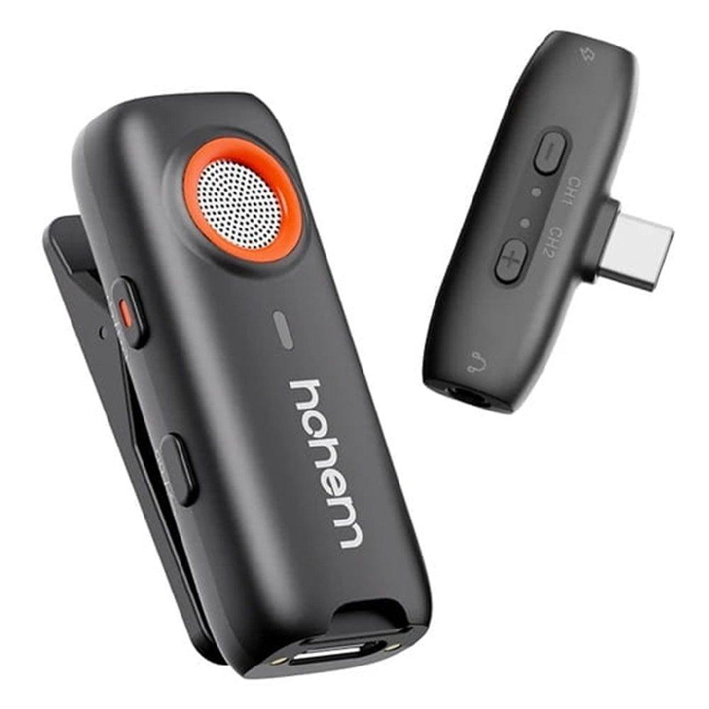 ميكروفون لاسلكي مايك -01 1تي اكس + 1ار اكس يو اس بي -سي من هوهيم، 6000140258 - أسود