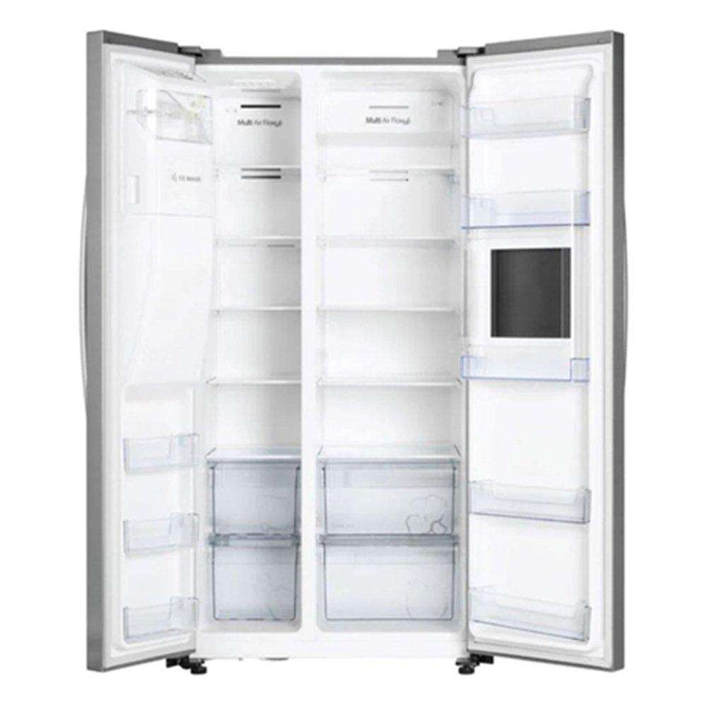 Hoover Side by Side Refrigerator/ Freezer, 700 Liters, 24.7 CFT, HSB-H700-BWD - Silver