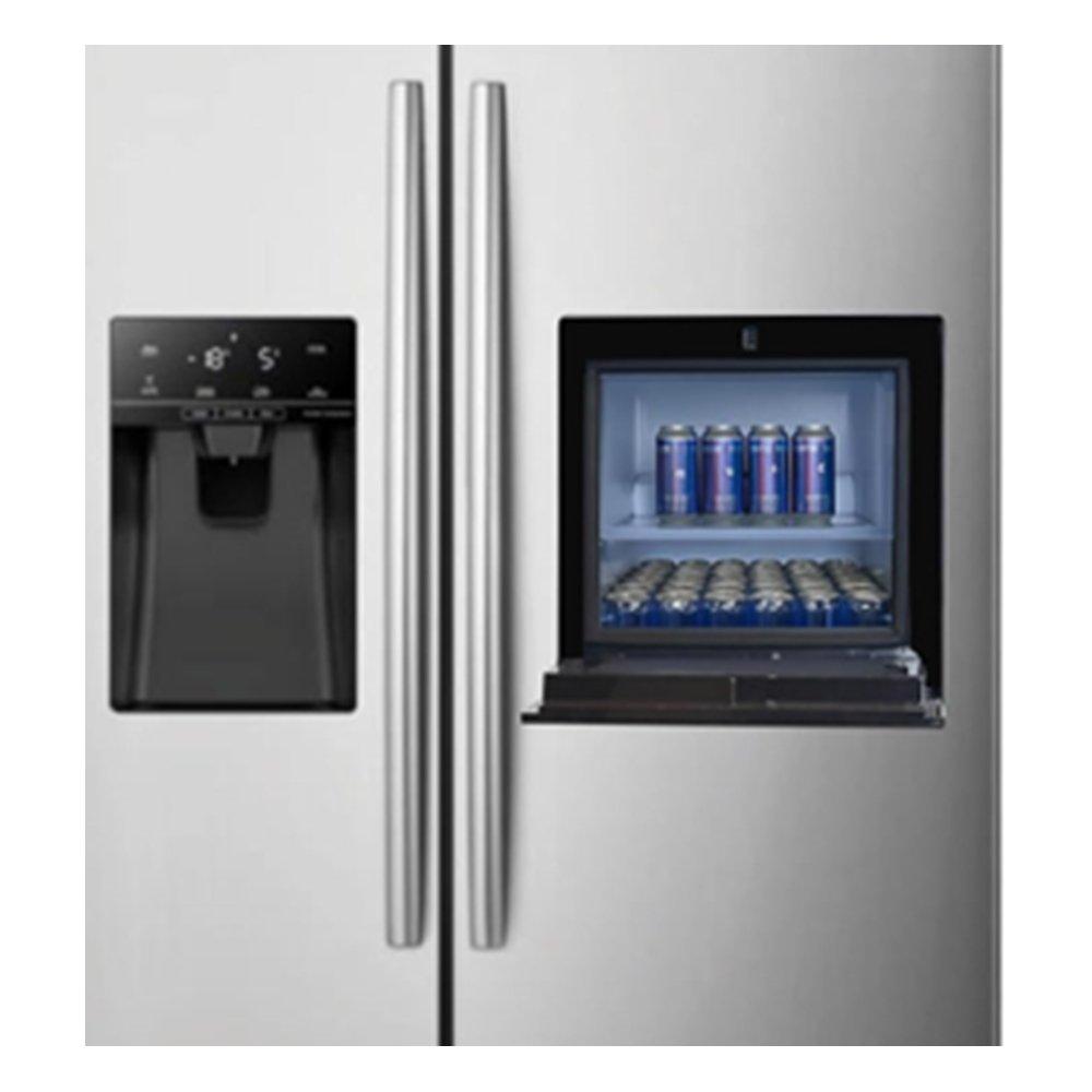 Hoover Side by Side Refrigerator/ Freezer, 700 Liters, 24.7 CFT, HSB-H700-BWD - Silver