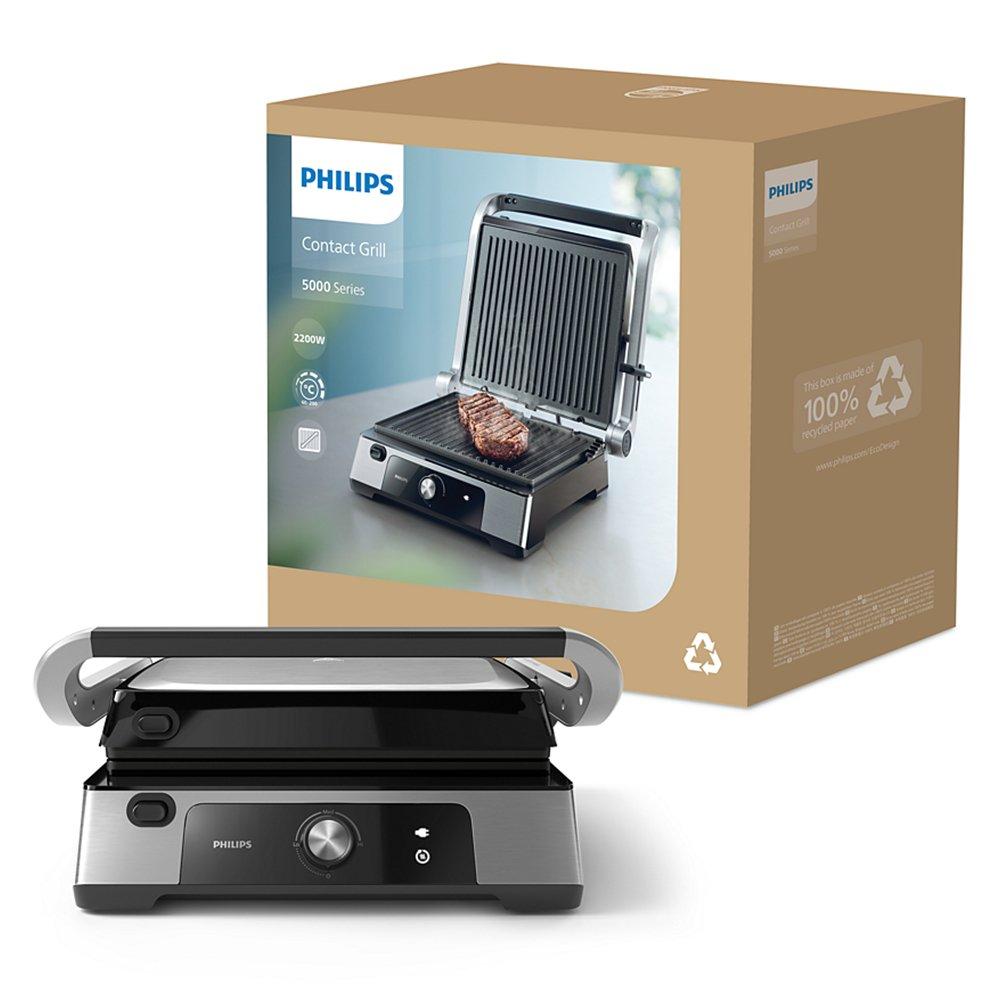 شواية سلسلة 5000 كونتاكت من فيليبس، HD6301/90 - فضي