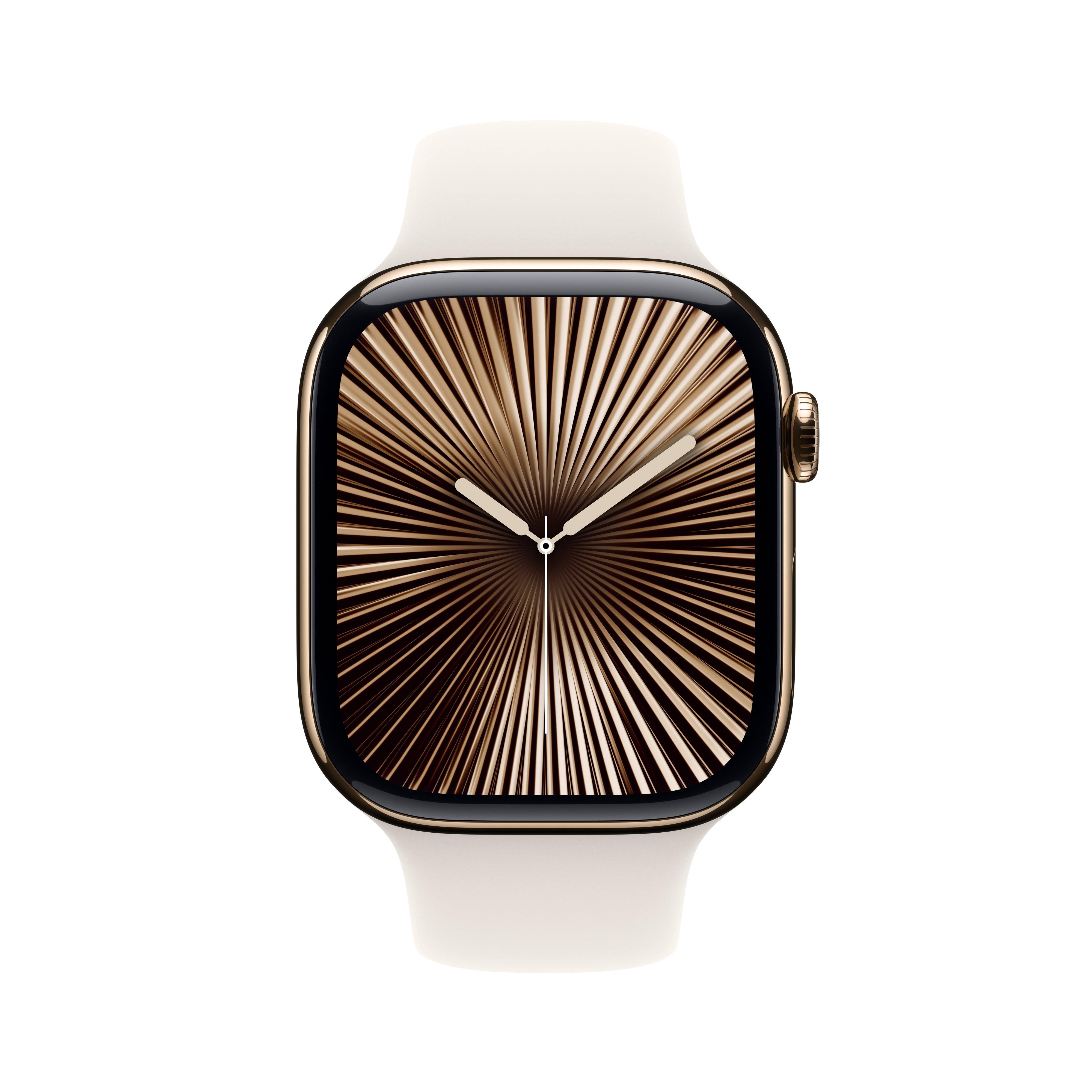 Pre-Order Apple Watch Series 10 GPS + Cellular 42mm Rose Gold Aluminium Case with Light Blush Sport Band - S/M