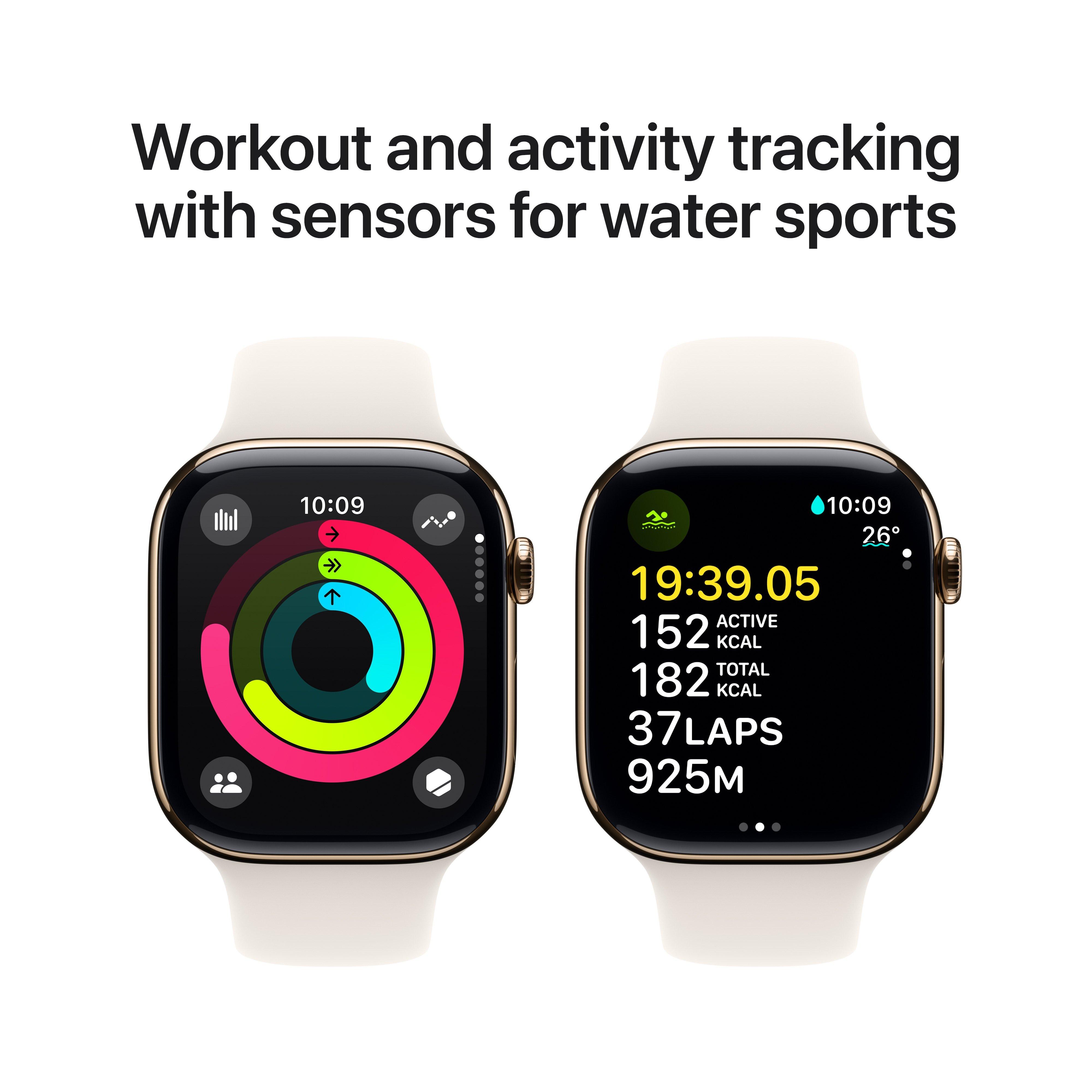 Pre-Order Apple Watch Series 10 GPS + Cellular 42mm Rose Gold Aluminium Case with Light Blush Sport Band - S/M