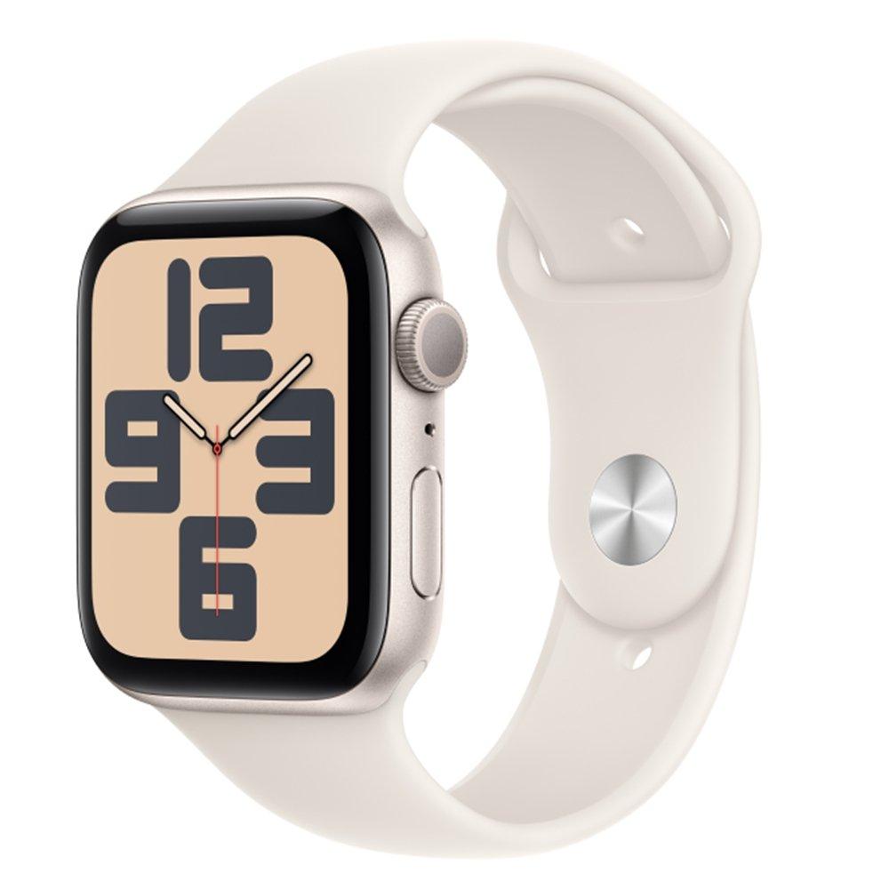 Buy Apple watch se gps 40mm starlight aluminium case with starlight sport band - m/l in Kuwait