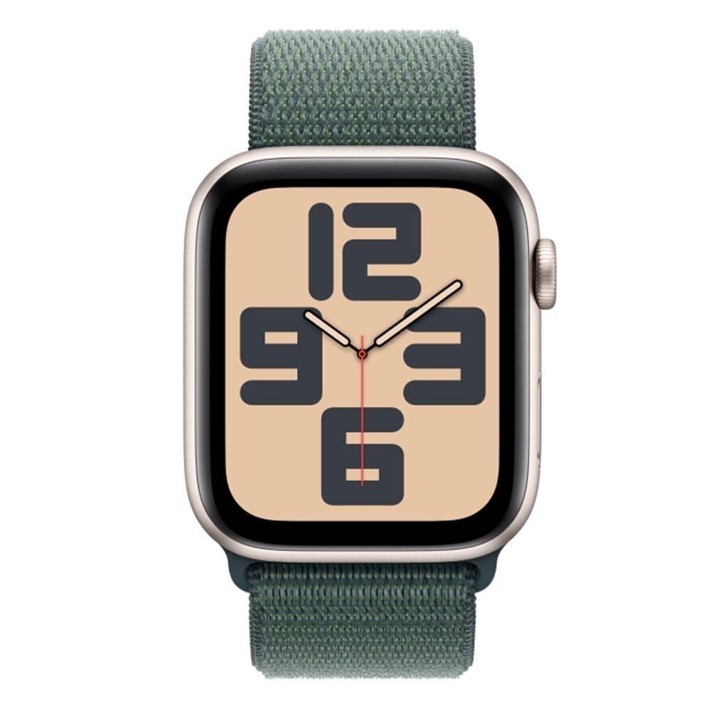 Apple Watch SE GPS 40mm Starlight Aluminium Case with Lake Green Sport Loop