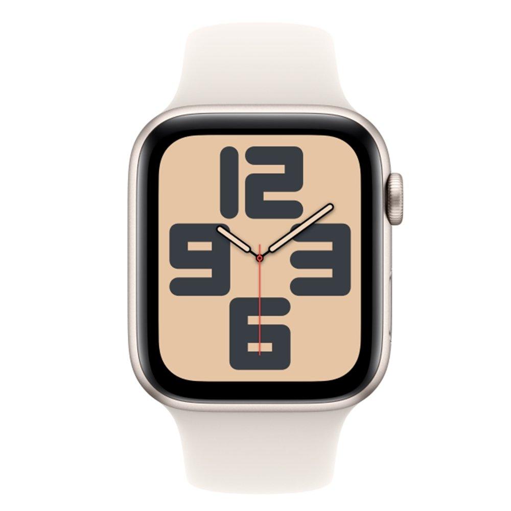 Apple Watch SE GPS + Cellular 44mm Starlight Aluminium Case with Starlight Sport Band - S/M