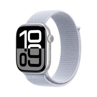 Buy Apple watch series 10 gps 46mm silver aluminium case with blue cloud sport loop in Kuwait