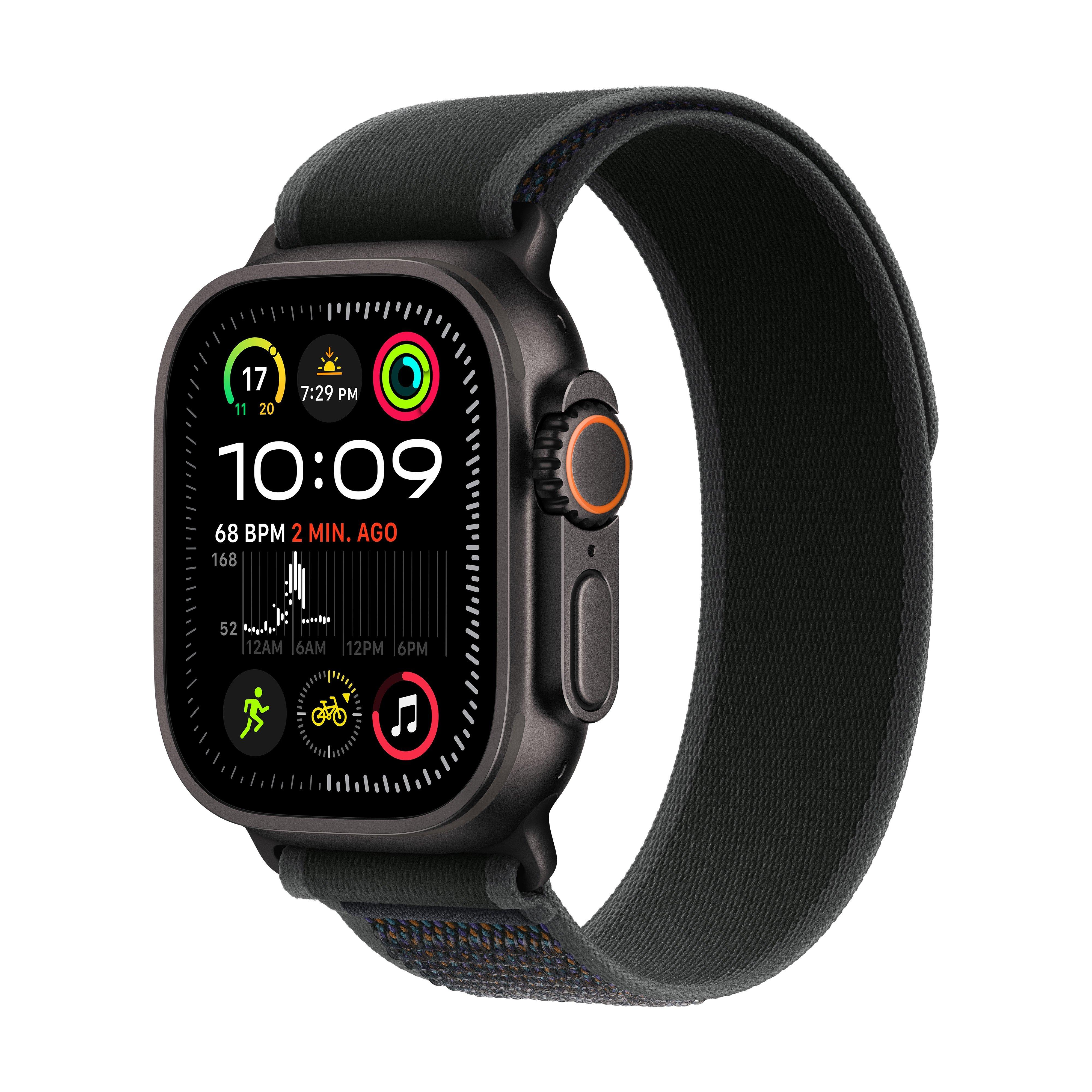 Buy Apple watch ultra 2 gps + cellular 49mm black titanium case with black trail loop - s/m in Kuwait