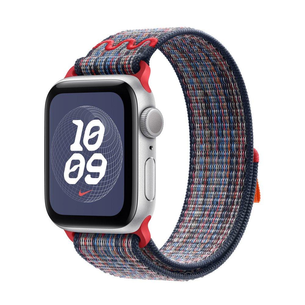 سوار رياضي لساعة أبل مقاس 40 مم، MC1J4ZM/A - أزرق/أحمر