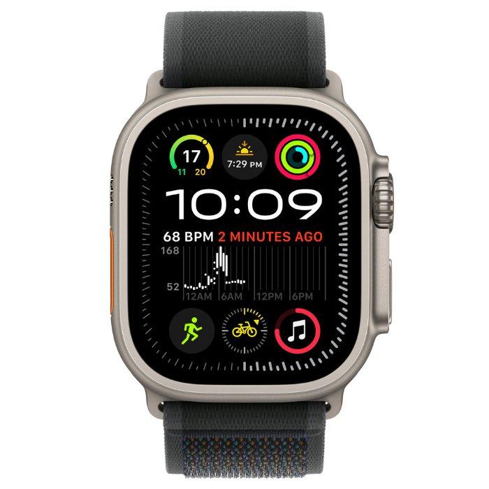 سوار لساعة أبل 49مم من التيتانيوم الطبيعي مقاس سمول/ميديوم، MXTQ3ZM/A - أسود