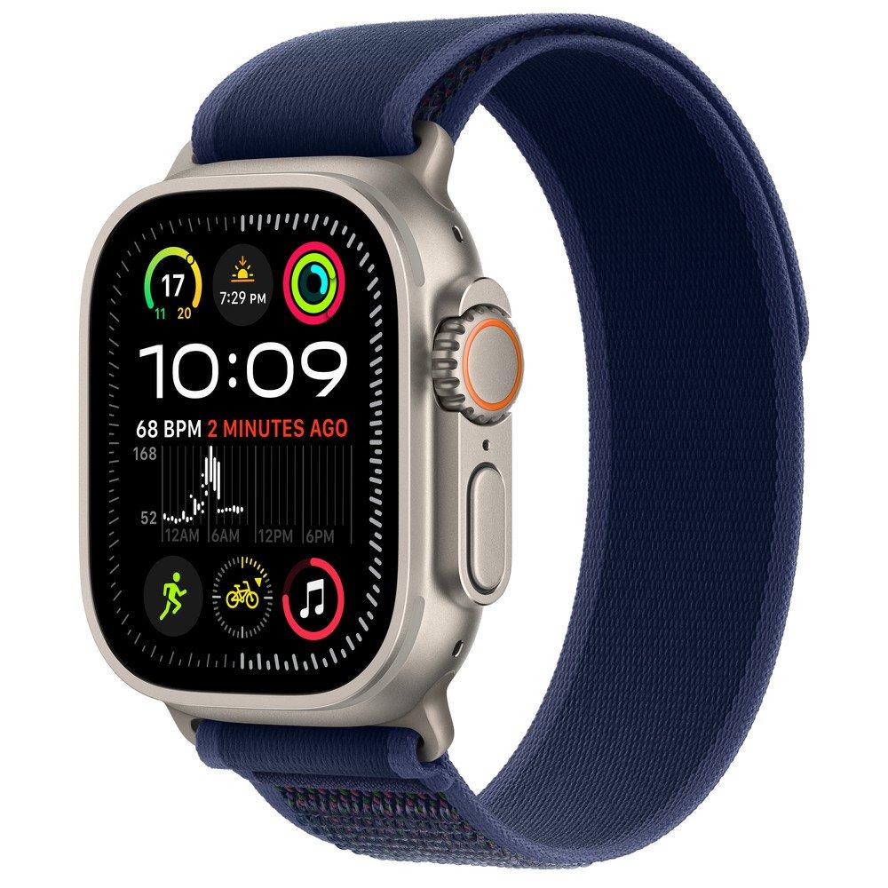 سوار لساعة  أبل49مم من التيتانيوم الطبيعي مقاس سمول/ميديوم، MXTT3ZM/A - أزرق