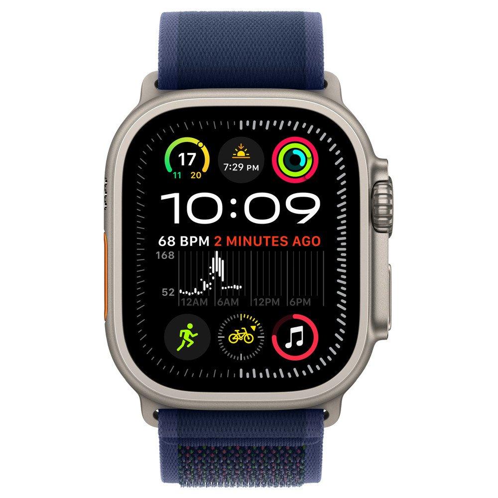 سوار لساعة  أبل49مم من التيتانيوم الطبيعي مقاس سمول/ميديوم، MXTT3ZM/A - أزرق