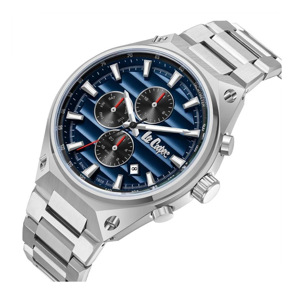 Lee Cooper Watch for Men, Multi Function, 45mm, Metal Strap, LC08026.390 - Silver