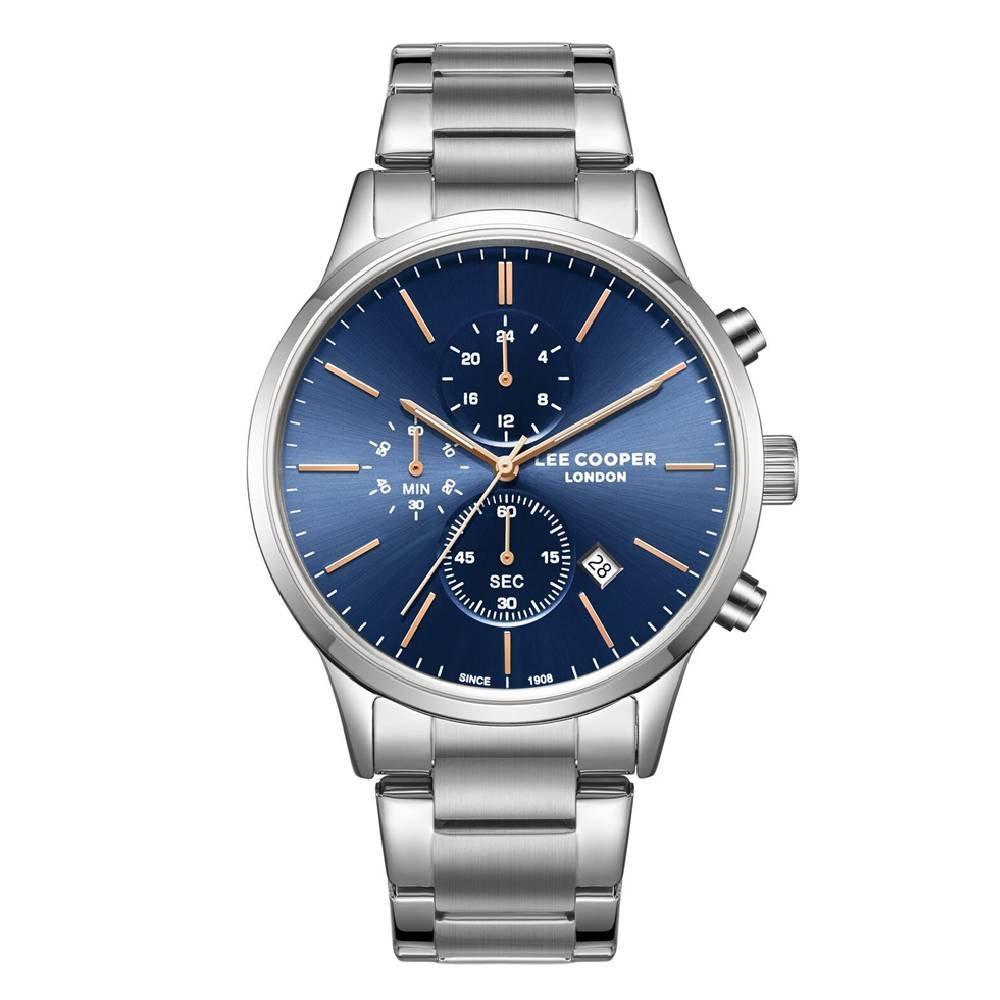 Lee Cooper Watch for Men, Multi Function, 43.5mm, Metal Strap, LC08042.390 - Silver