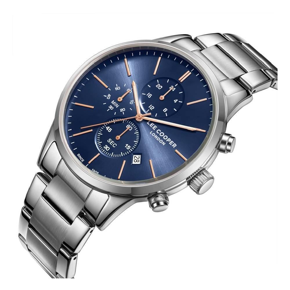 Lee Cooper Watch for Men, Multi Function, 43.5mm, Metal Strap, LC08042.390 - Silver