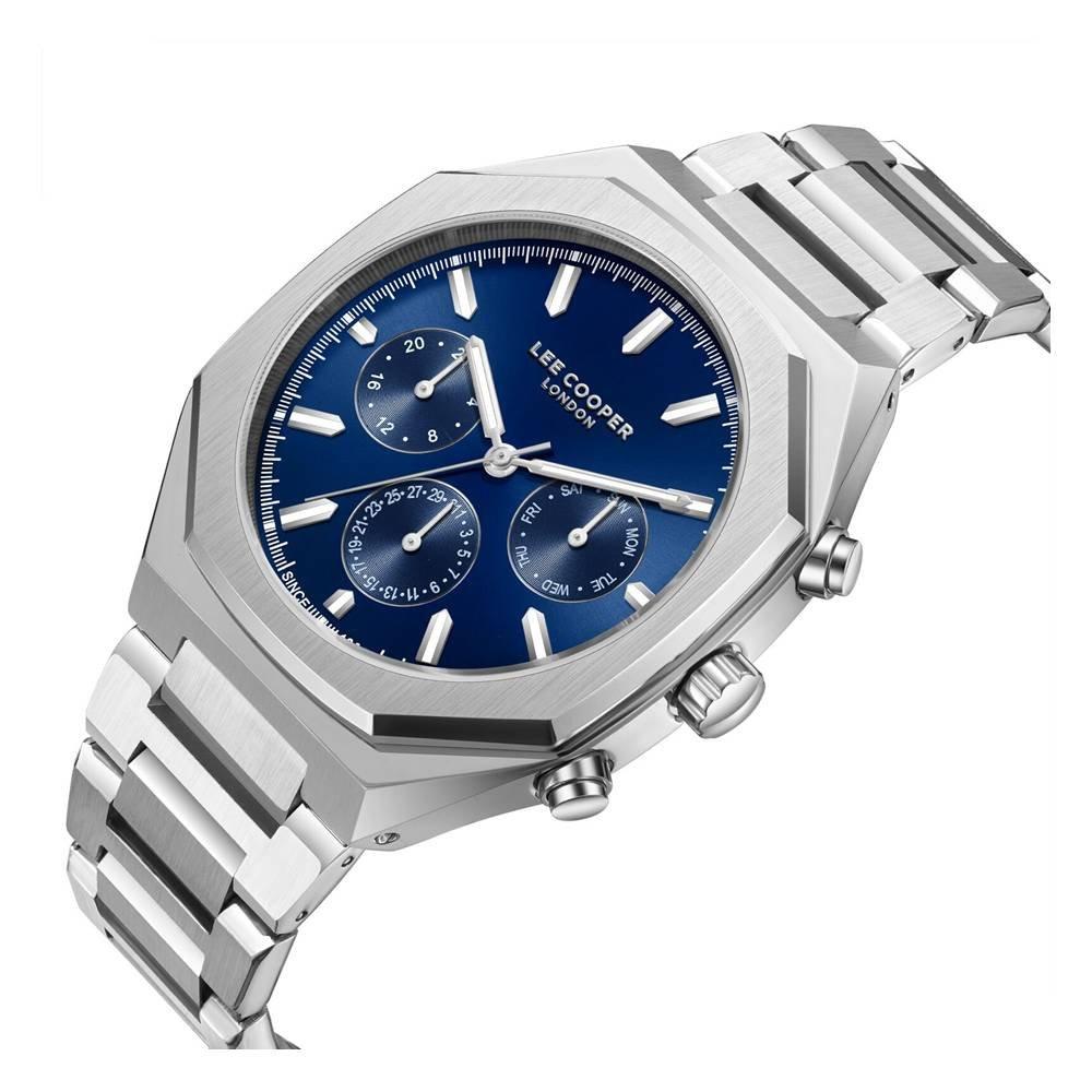 Lee Cooper Watch for Men, Multi Function, 43mm, Metal Strap, LC08045.390 - Silver