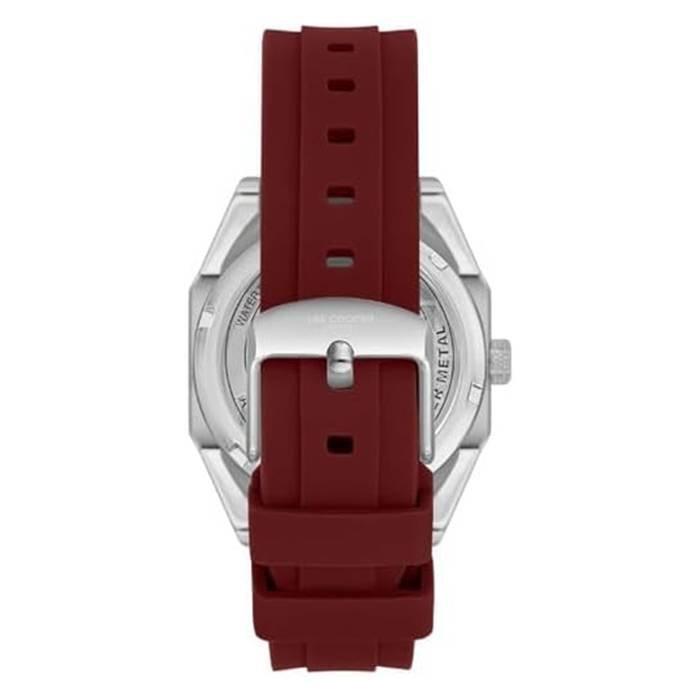 Lee Cooper Watch for Men, Multi Function, 37mm, Silicone Strap, LC08061.388 - Dark Red