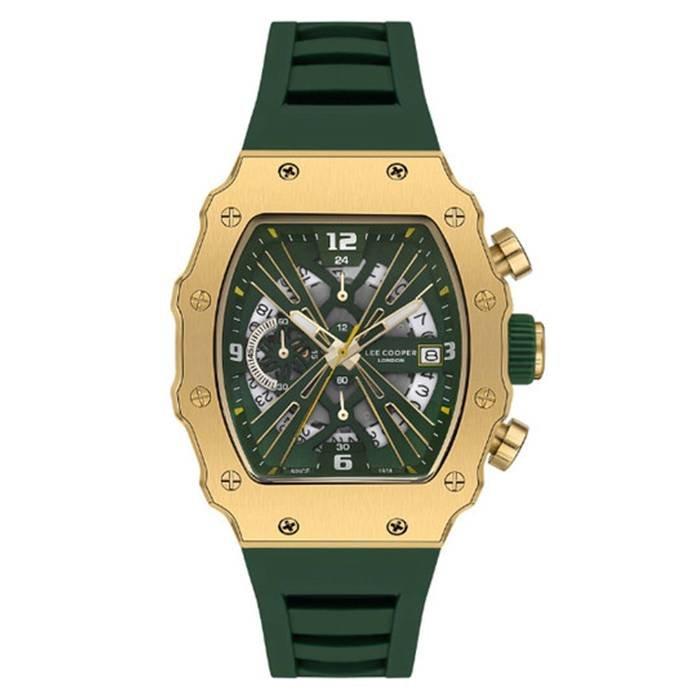 Lee Cooper Orologio Elegante Uomo HERBERT LC08062.657 - Cronografo Multifunzione, Cinturino In Silicone, 42mm