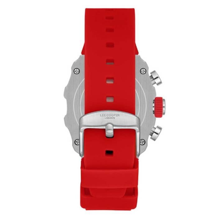 ساعة للرجال من لي كوبر، متعددة الوظائف، 42 ملم، سوار من السيليكون،LC08062.388 – أحمر