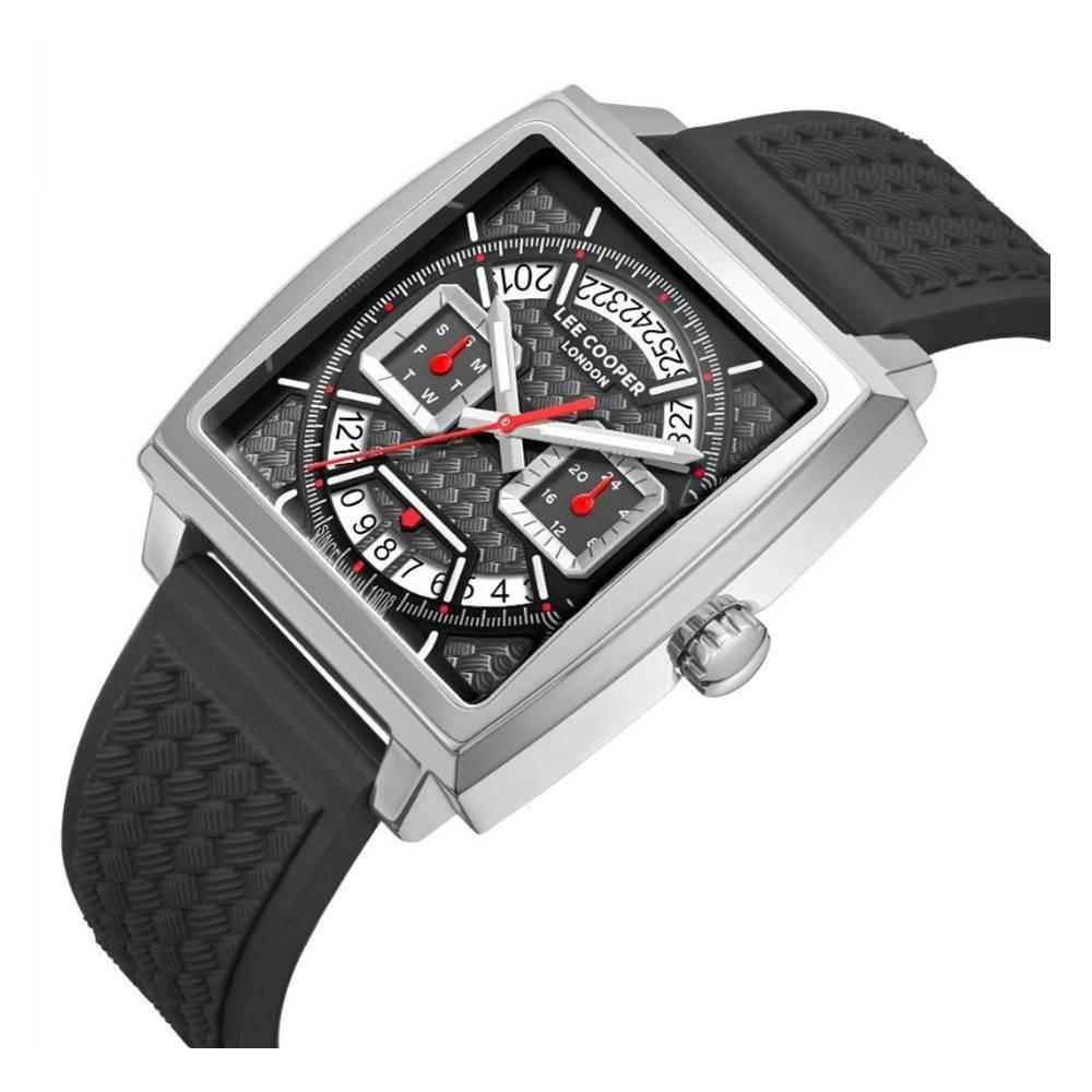 Lee Cooper Watch for Men, Multi Function, 39mm, Silicone Strap, LC08065.351 - Black