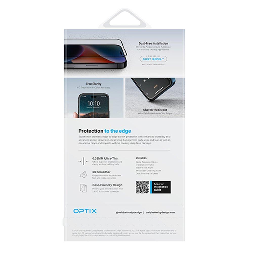 Uniq Optix Vivid iPhone 16 Pro Glass Screen Protector – Clear