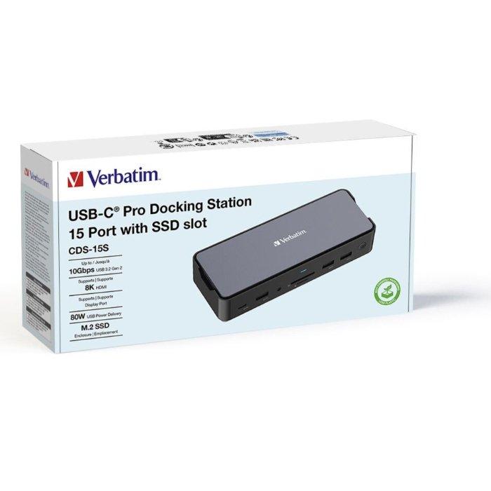 موزع يو اس بي-سي متعددة المنافذ 15 في 1 برو من فيرباتيم، مع SSD مدمج ،32173  – فضي