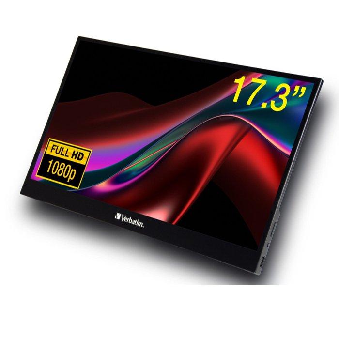 شاشة محمولة تعمل باللمس كاملة الوضوح 1080بيكسل مقاس 17.3 بوصة من فيرباتيم - 49593 - أسود