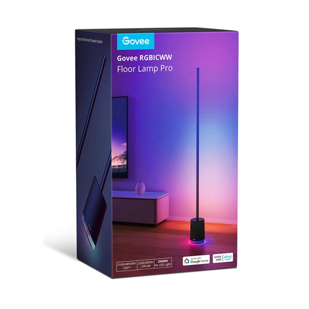 Govee Lyra RGBICWW Corner Floor Lamp with Speaker, H6079 – Black